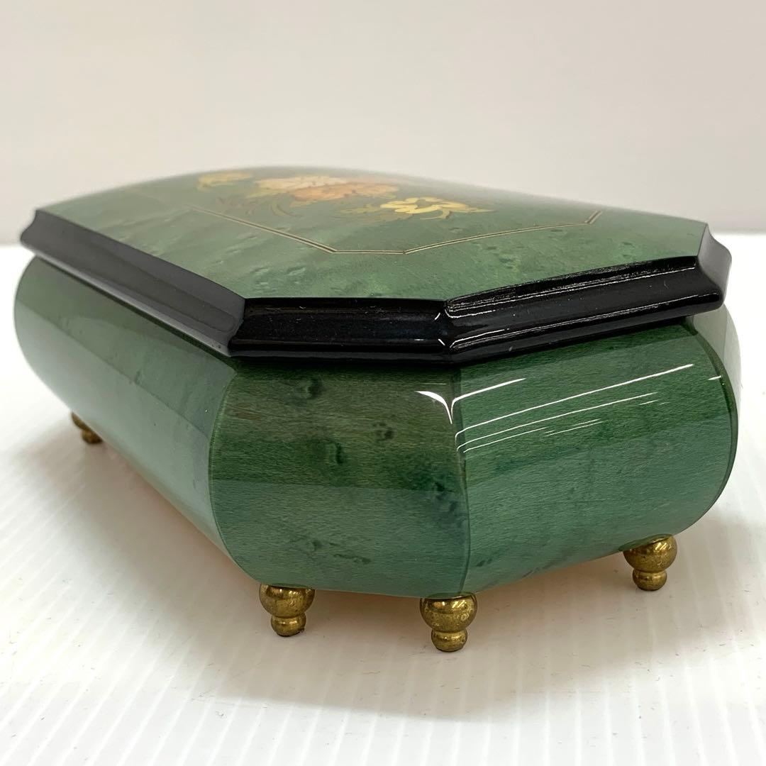 美品 オルゴール イタリア製 象嵌細工 ジュエリーボックス 宝石箱