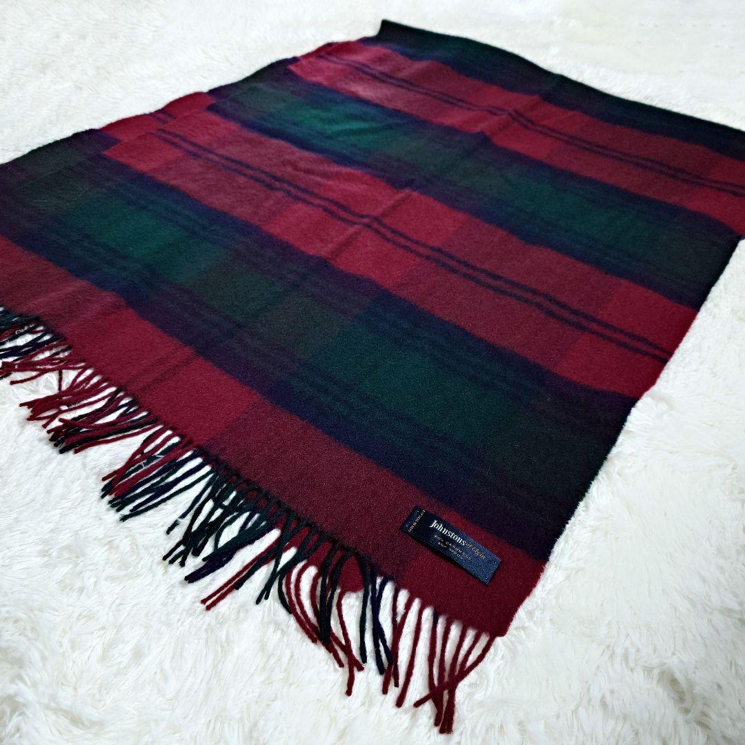 美品✨JOHNSTONS OF ELGIN 大判 ストール カシミヤ チェック