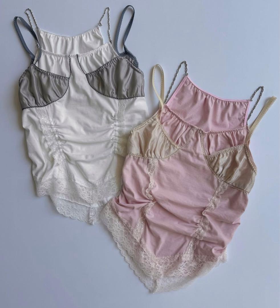 トップス litmus HP fluctuate chain cami grey