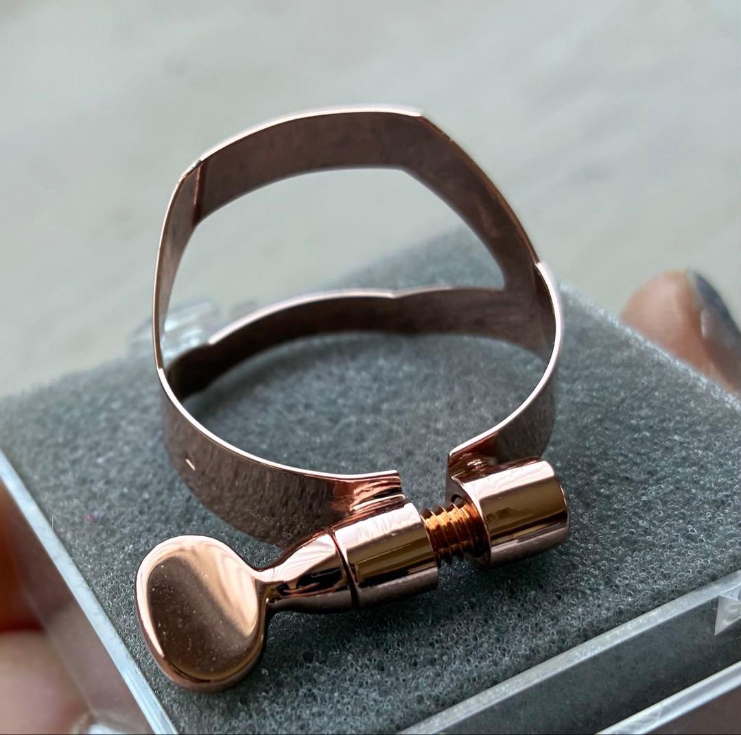【未使用】SELMER アルトサックスリガチャー ピンクゴールド