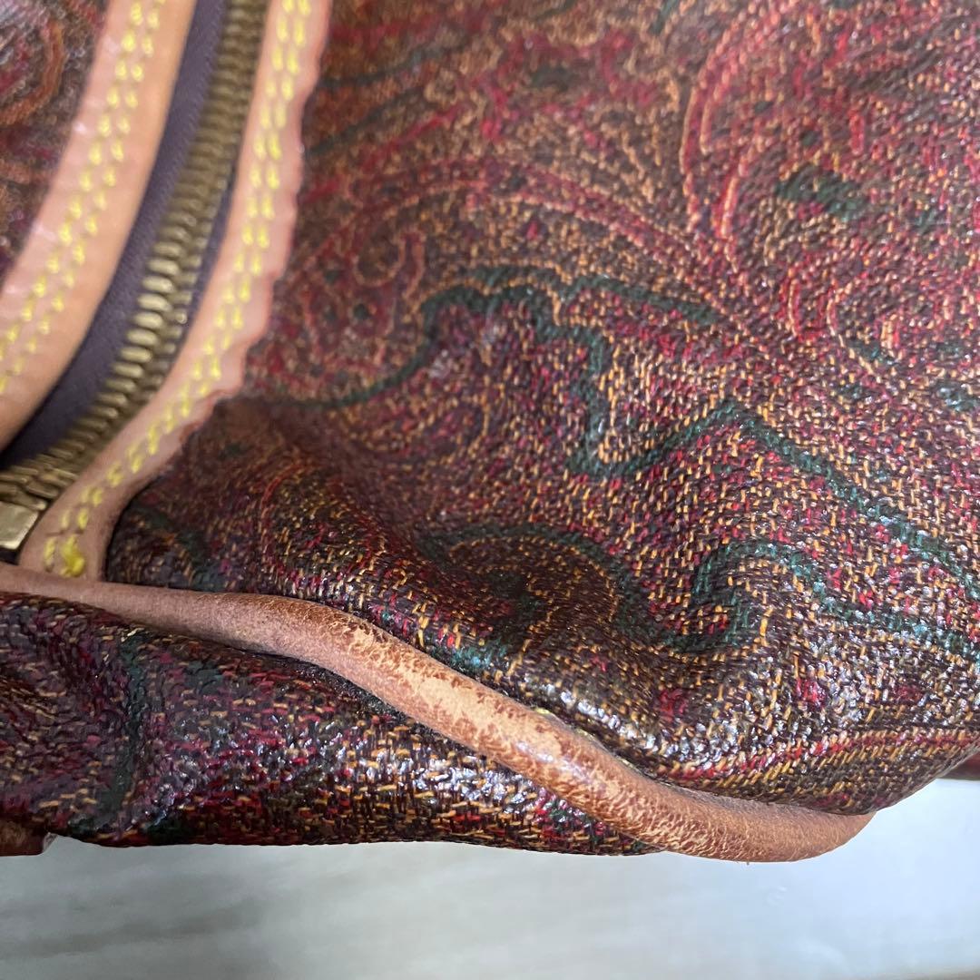 ETRO エトロ ボストンバッグ ブラウン 大容量 旅行 ペイズリー ショルダー