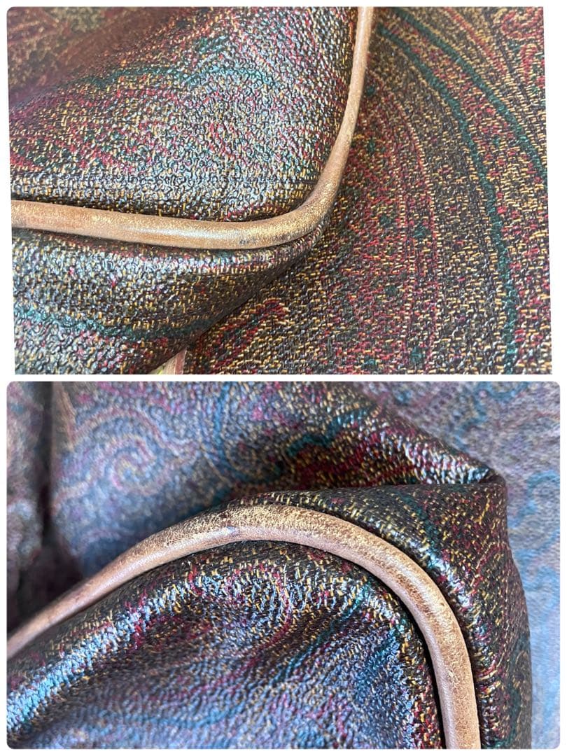 ETRO エトロ ボストンバッグ ブラウン 大容量 旅行 ペイズリー ショルダー
