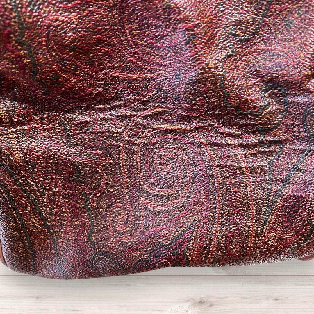 ETRO エトロ ボストンバッグ ブラウン 大容量 旅行 ペイズリー ショルダー