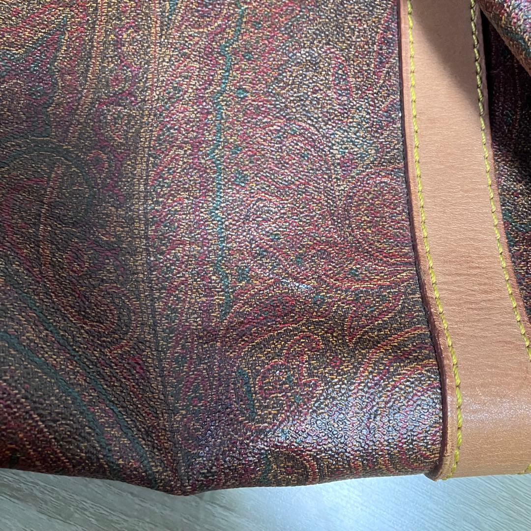 ETRO エトロ ボストンバッグ ブラウン 大容量 旅行 ペイズリー ショルダー