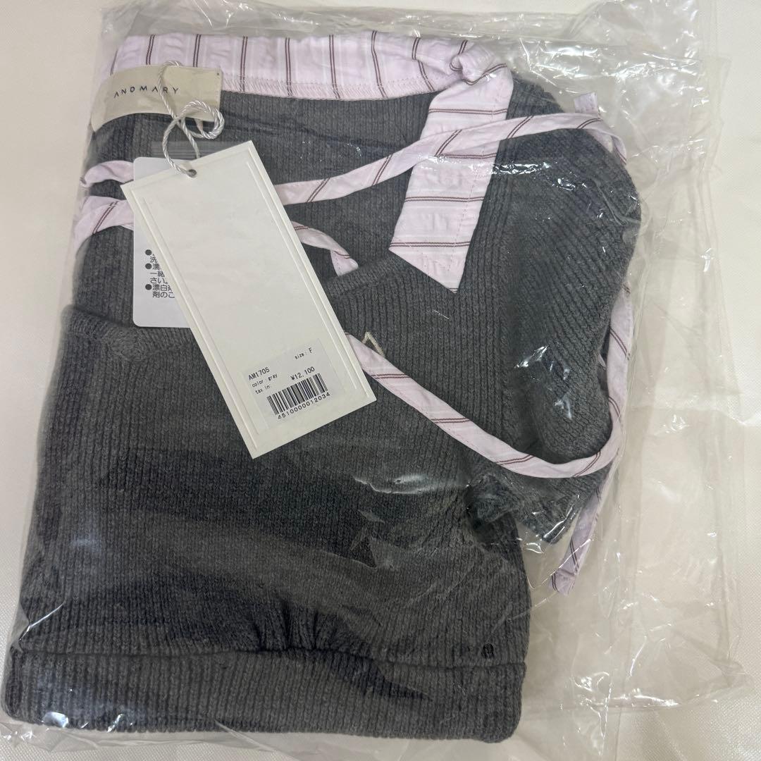 トップス andmary Suzy ribbon tops gray