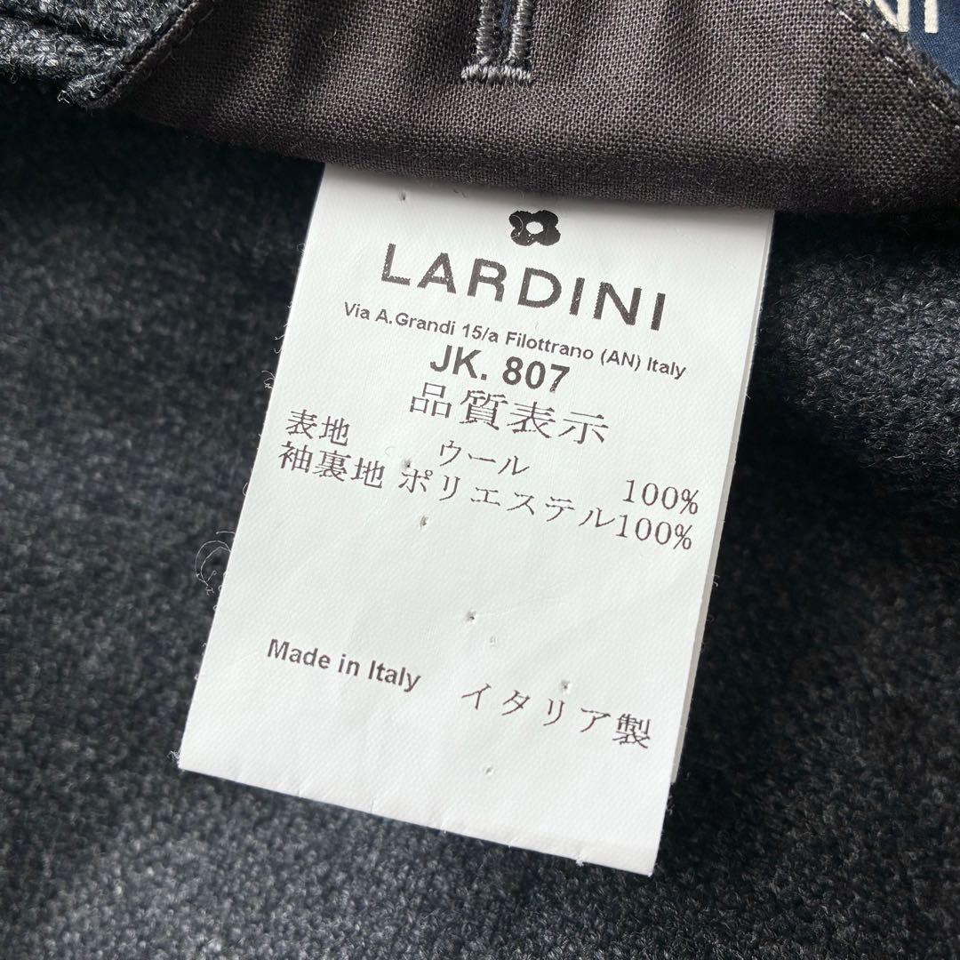 極美品 LARDINI テーラードジャケット 上質ウール チャコールグレー 54