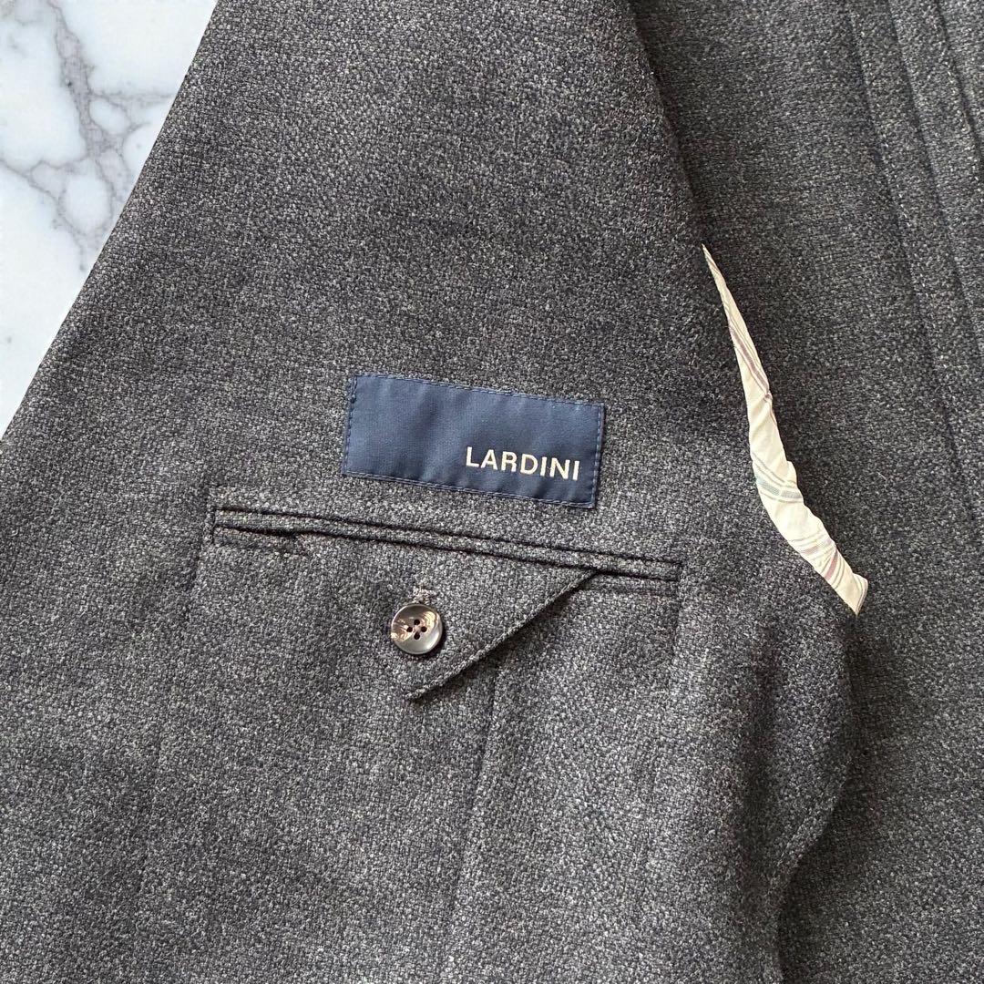 極美品 LARDINI テーラードジャケット 上質ウール チャコールグレー 54