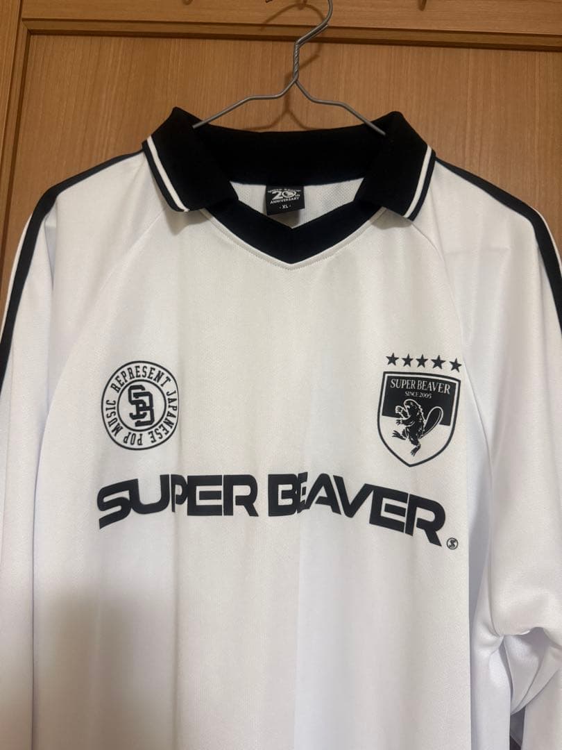 SUPER BEAVER SB サッカーシャツ ホワイトXL