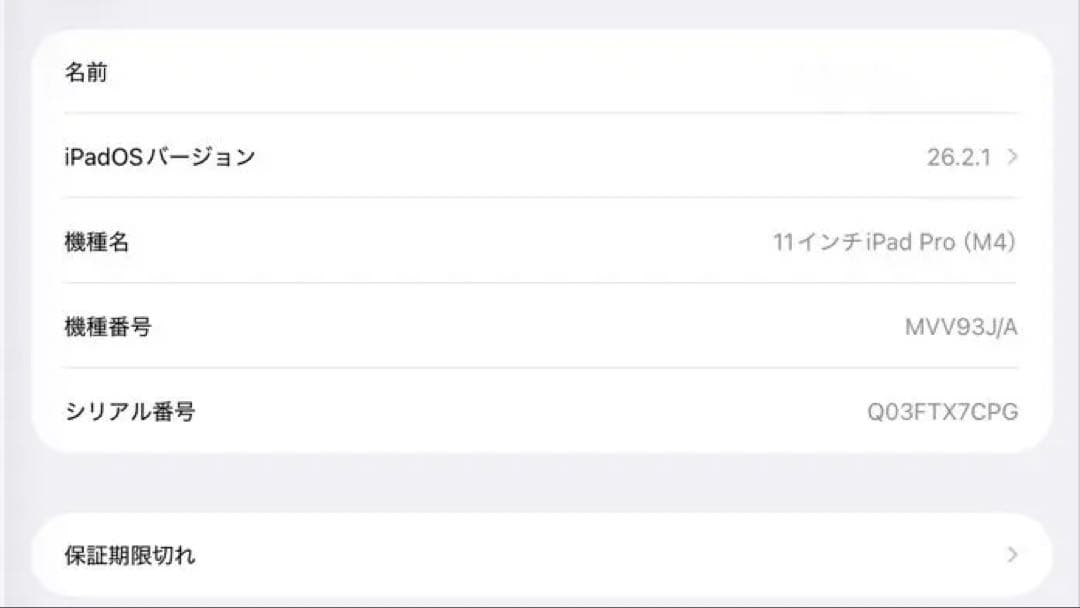 【3/7までの出品、備品新品未使用】iPad Pro（M4）11インチ WiFi