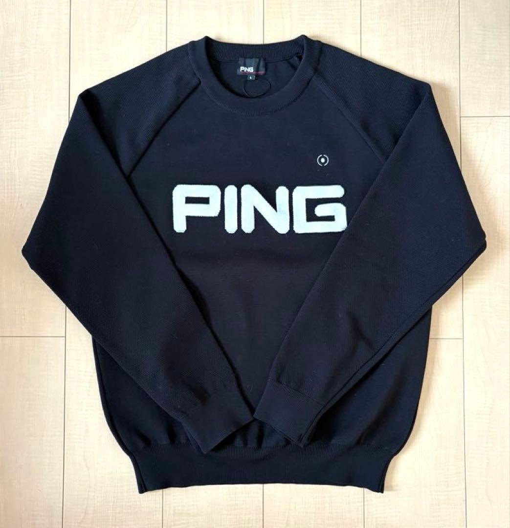 値下げ❕【超美品】PING ピン パイルジャガードクルーネックニットプルオーバー