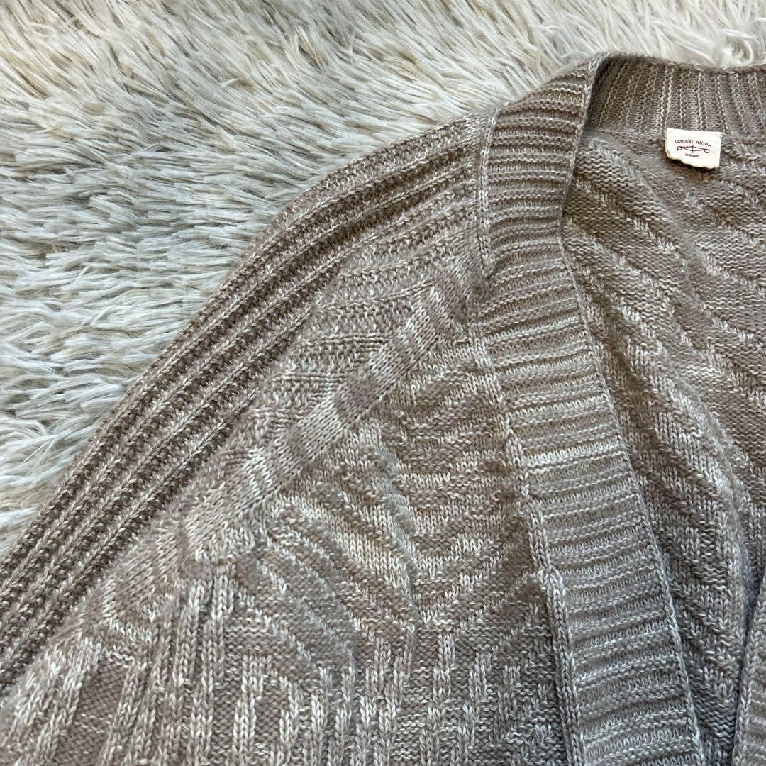 【美品】tamaki niime CA knit ポッケ モカブラウン系 ニット