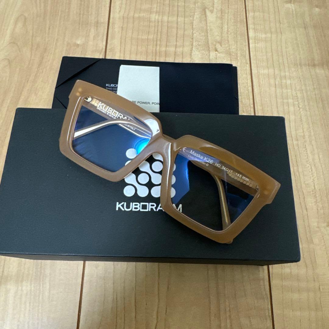 新品KUBORAUM MASKE K26 クボラム サングラス メガネ　ベージュ