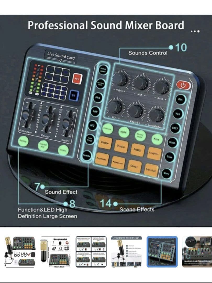 ProfessionalLiveSoundCard ミキサー マイク 配信機材