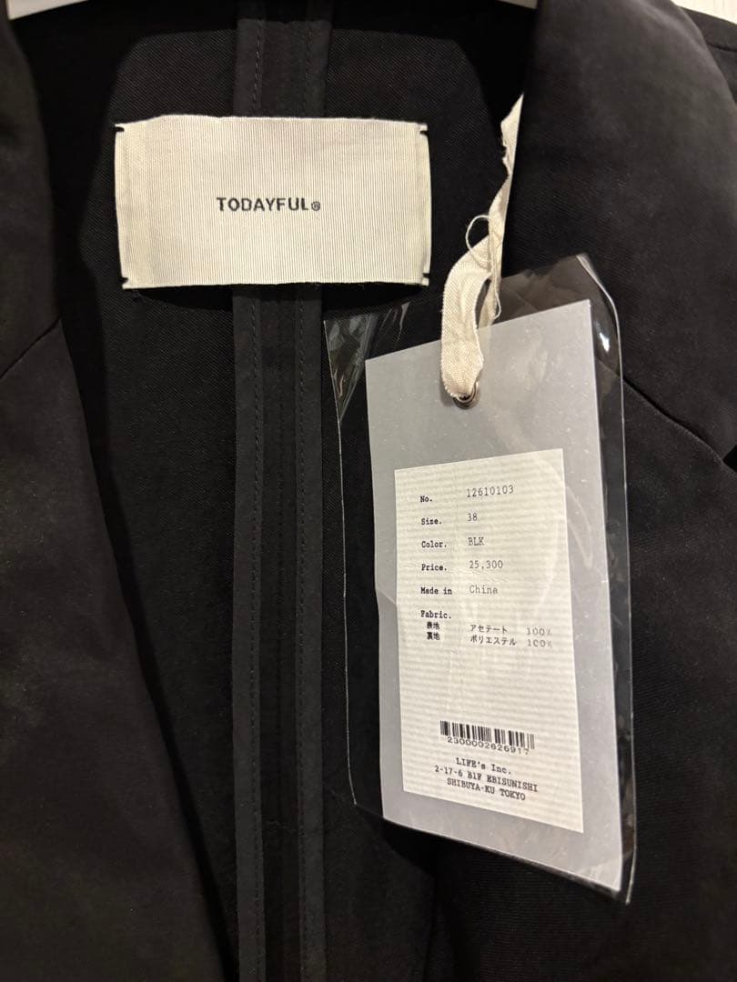 完売品todayful Satin Over Jacket ブラック