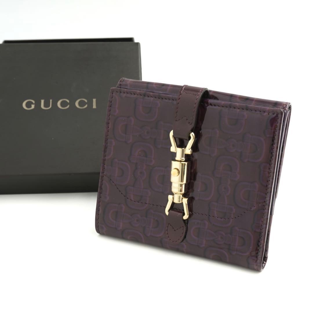 ✨新品未使用・箱付き✨　GUCCI ミニ財布　ジャッキー　ホースビット　二つ折り