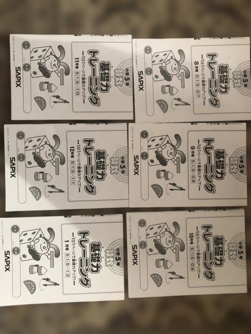 SAPIX 2024 算数基礎力トレーニング 小5 1年分全12冊全て