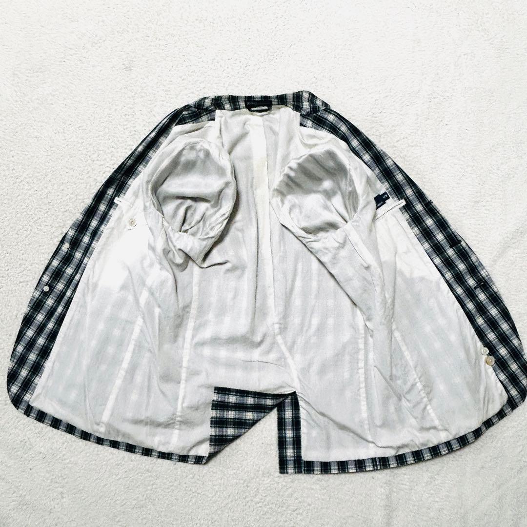 【美品✨42】ポロラルフローレン テーラードジャケット マドラスチェック 青緑系