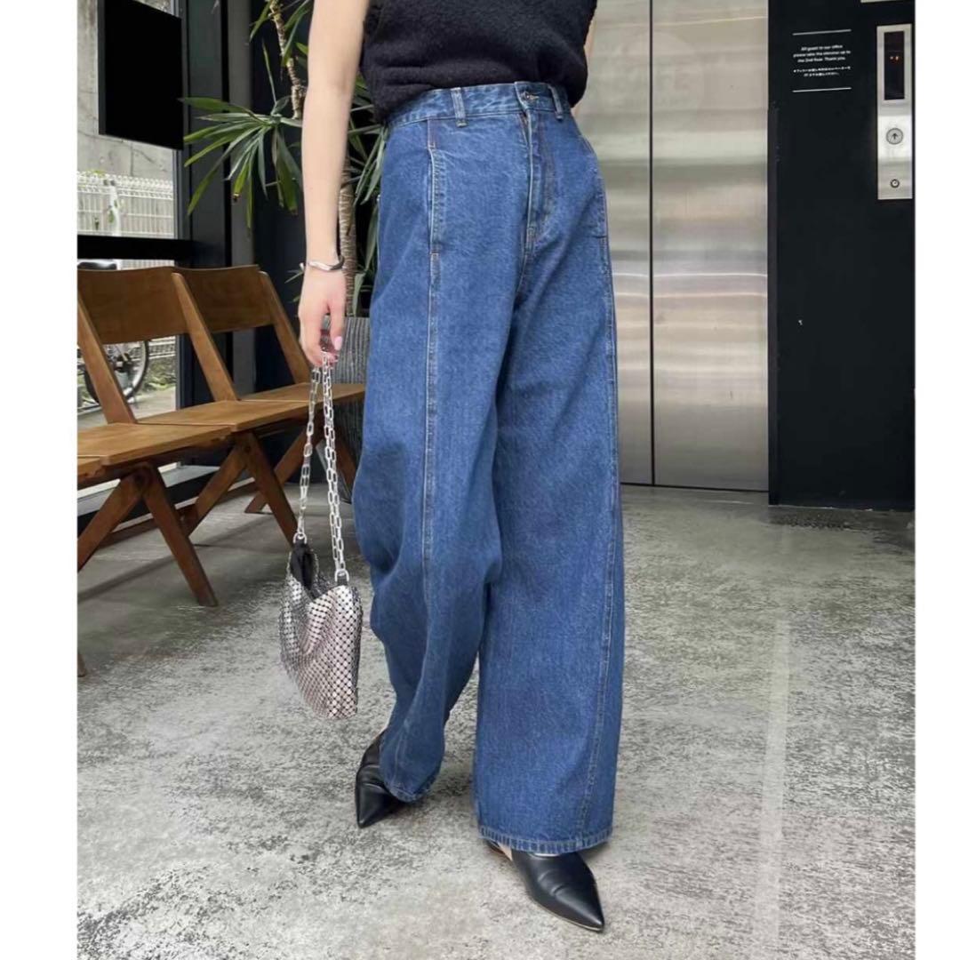 新品　CAPRICIEUX LE'MAGE切替ワイドストレートデニム38 完売品