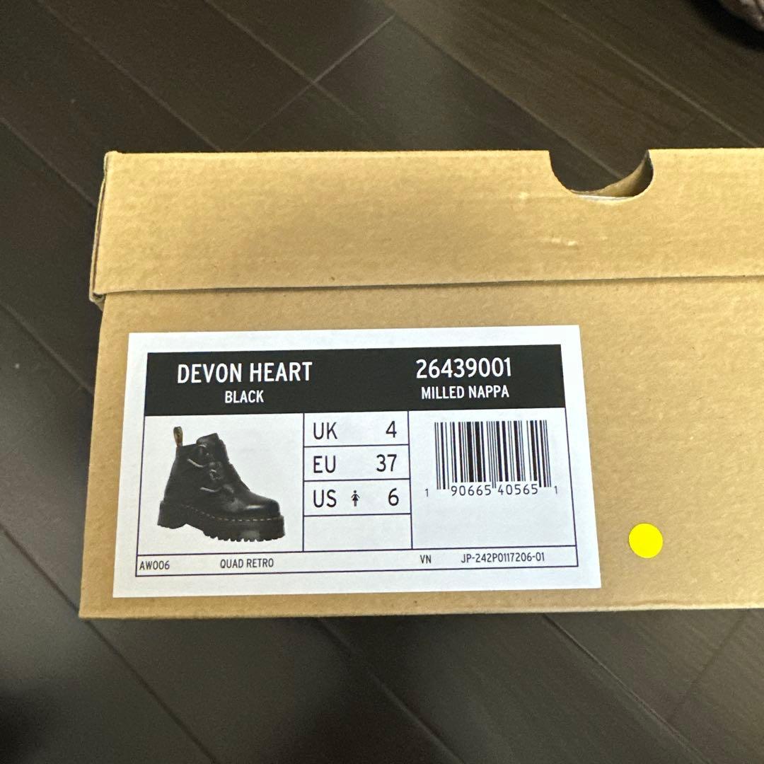 靴 Dr.Martens DEVON HEART BLACK UK4 23cm