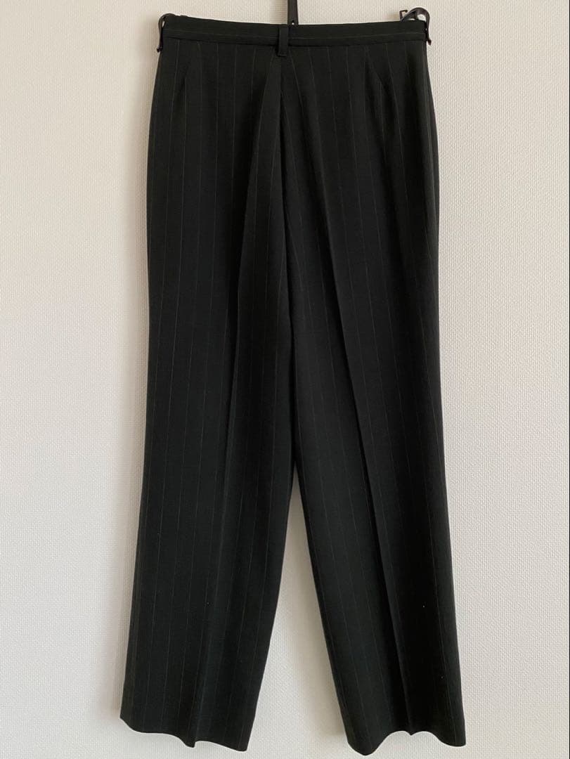 特価❤︎パンツスーツ ❤︎JIL SANDER❤︎墨黒x茶系ストライプ ダブル袖