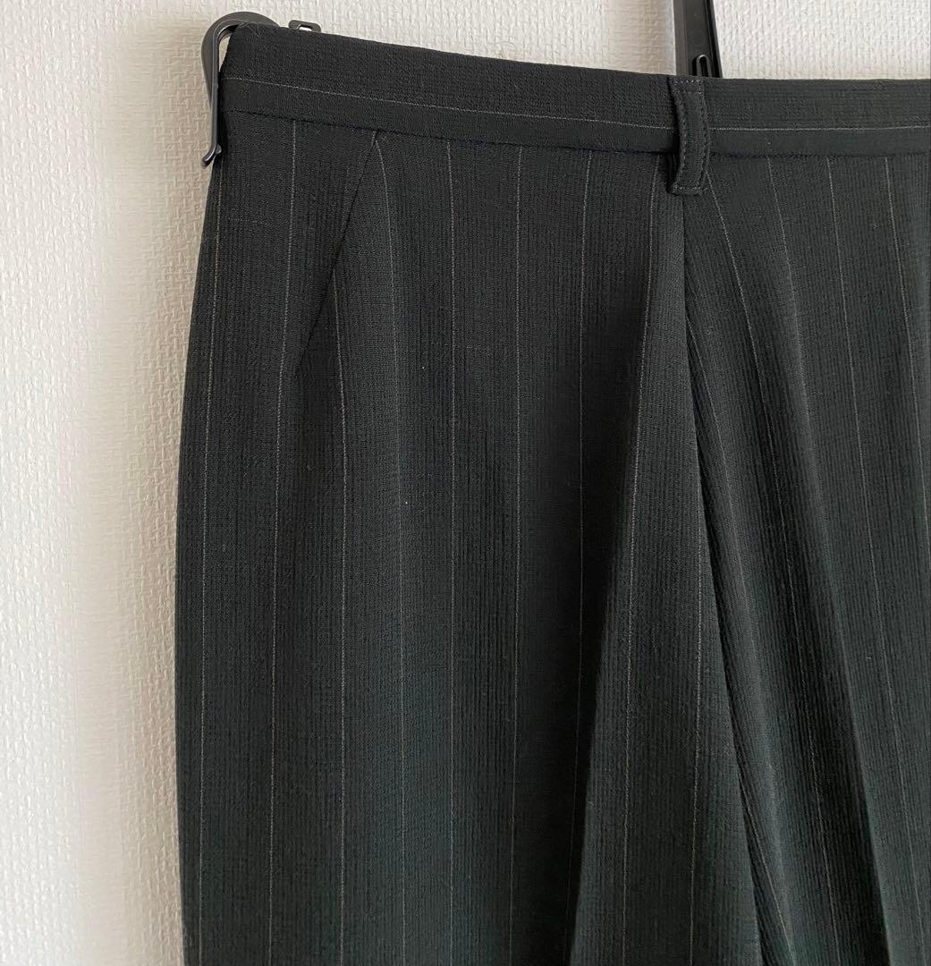 特価❤︎パンツスーツ ❤︎JIL SANDER❤︎墨黒x茶系ストライプ ダブル袖