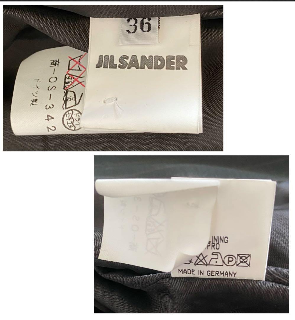 特価❤︎パンツスーツ ❤︎JIL SANDER❤︎墨黒x茶系ストライプ ダブル袖