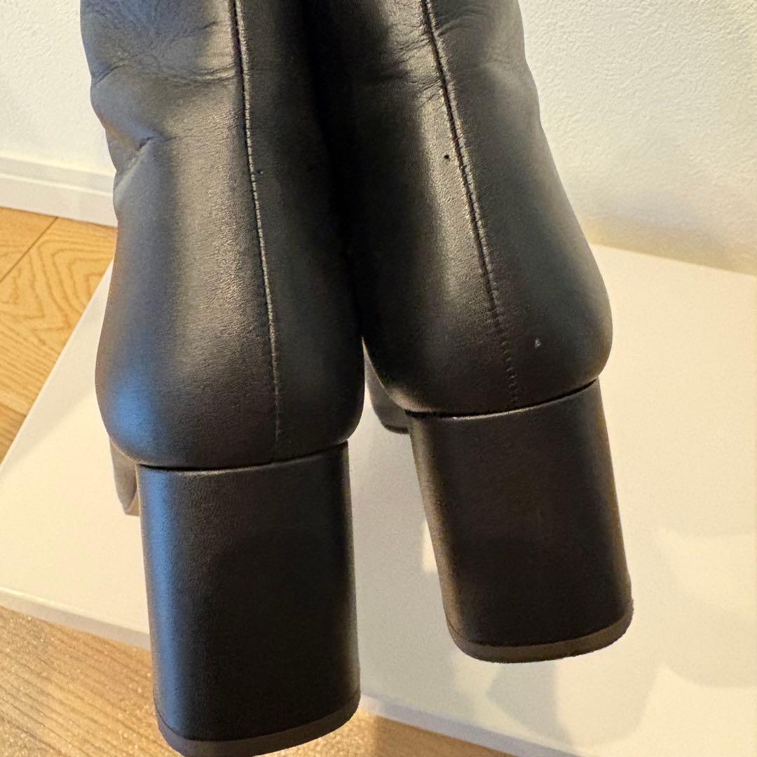 DIANA スクエアトゥショートブーツ　ブラック 24.5cm ヒール6.5cm