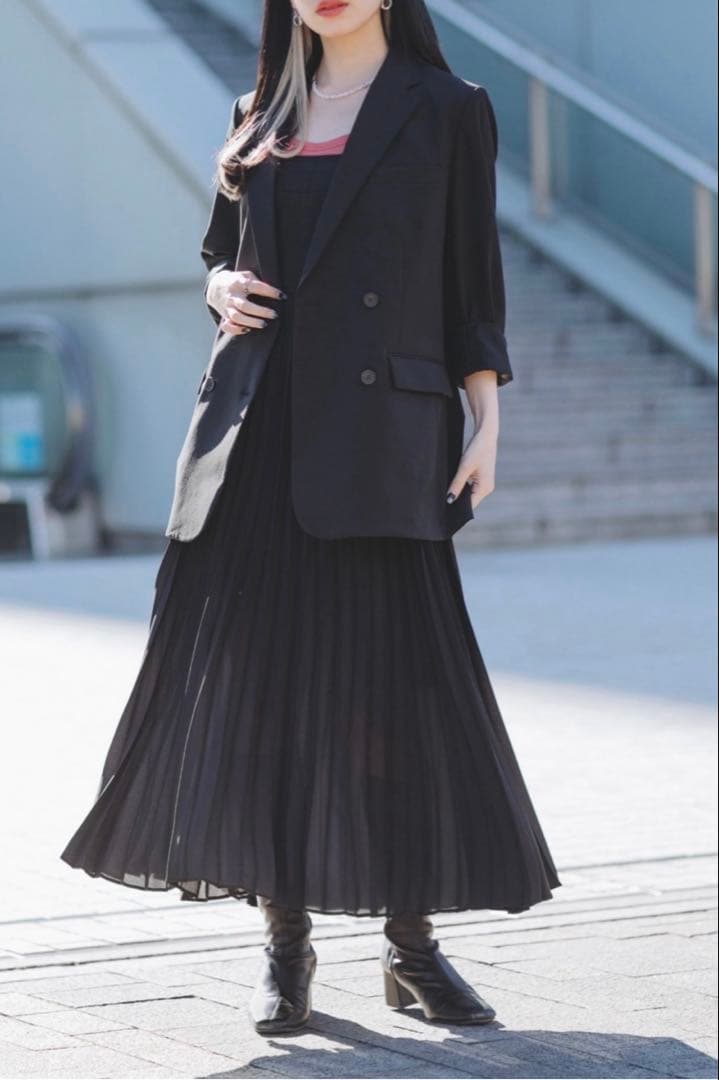 新品タグ付) UNIQLO :C ダブルジャケットリラックスフィット