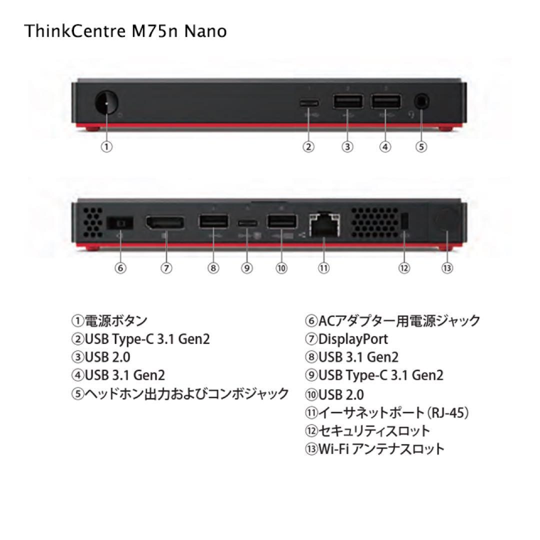 美品Lenovo ThinkCentre M75N ミニPC 8GB 256GB