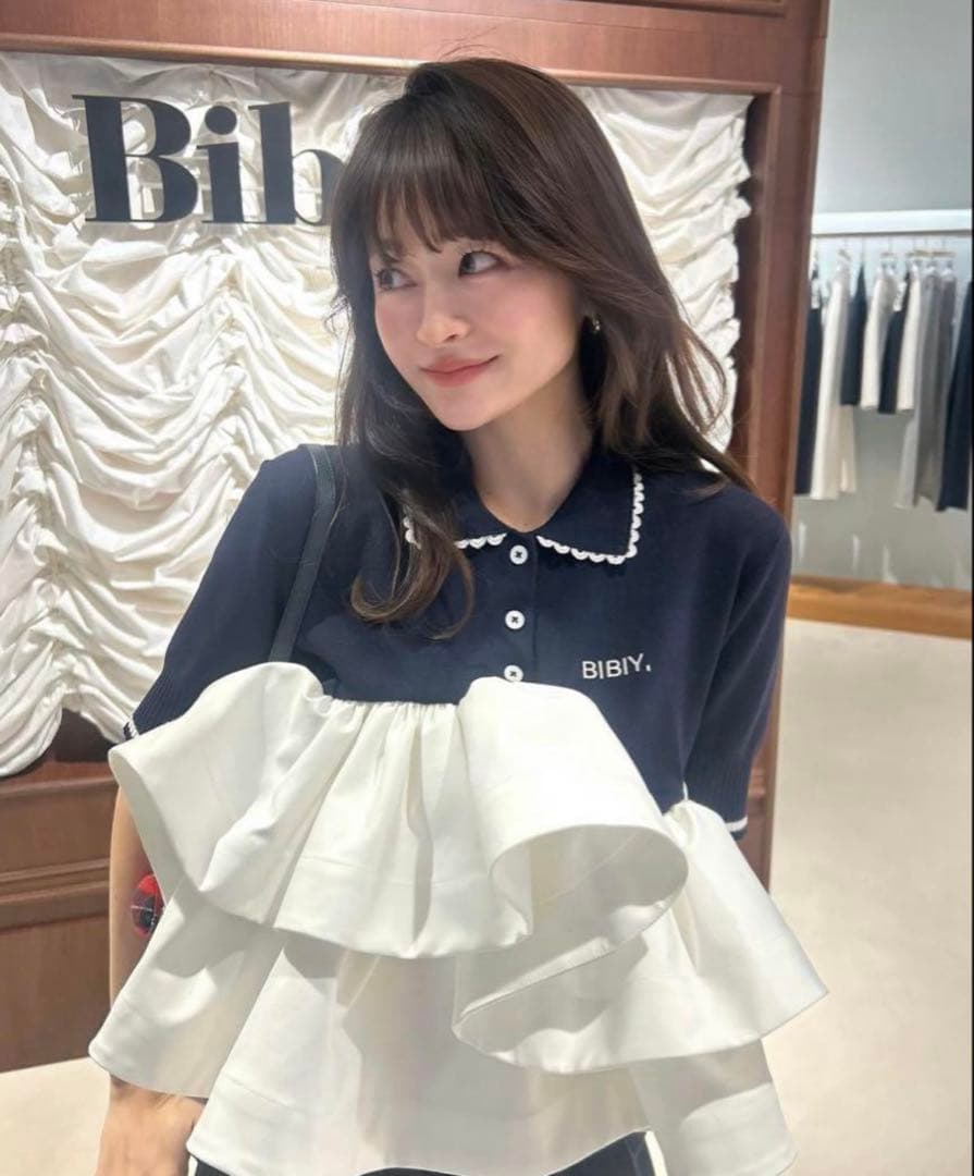 【bibiy】ポロペプラムトップス