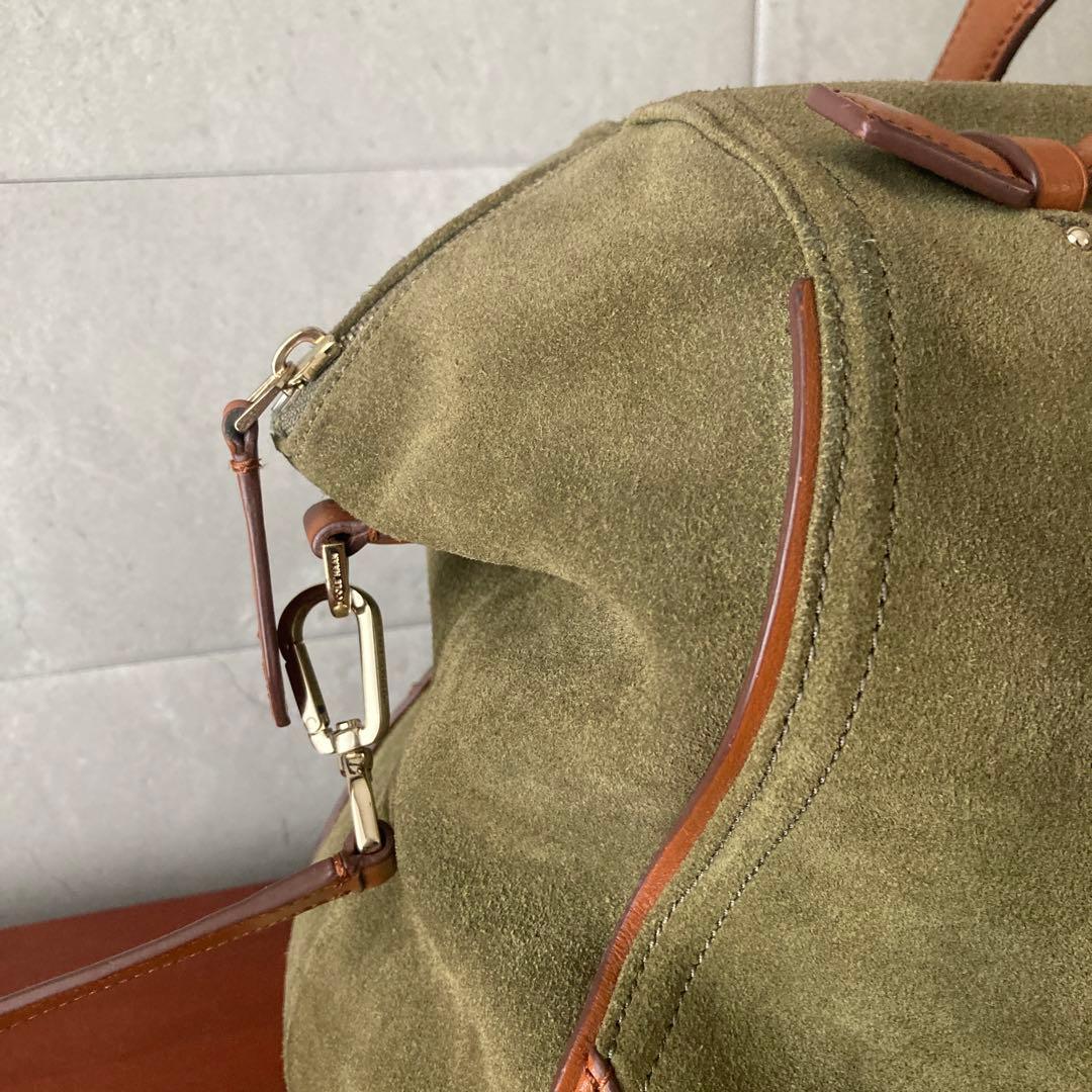 popoさま　COLE HAAN オリーブグリーン スエード ボストンバッグ