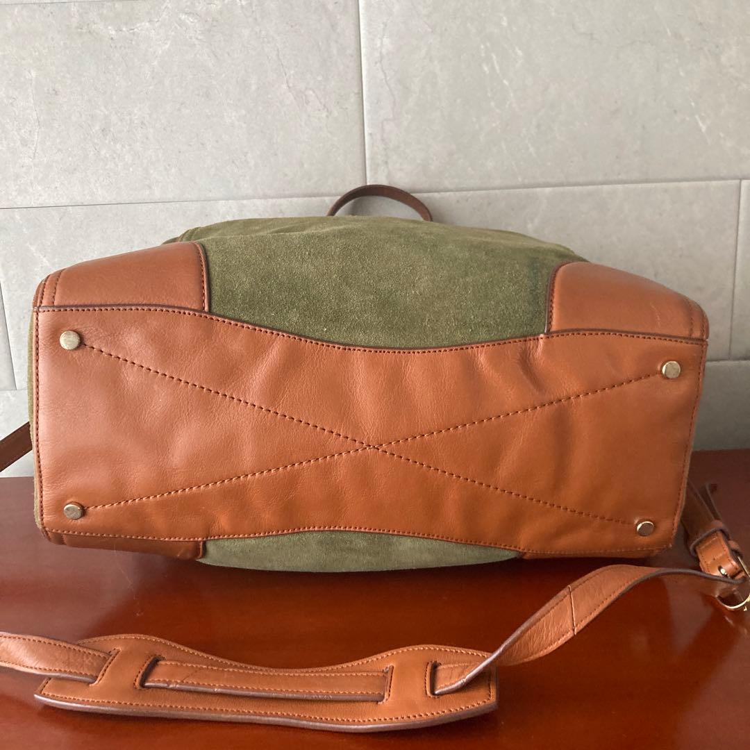 popoさま　COLE HAAN オリーブグリーン スエード ボストンバッグ