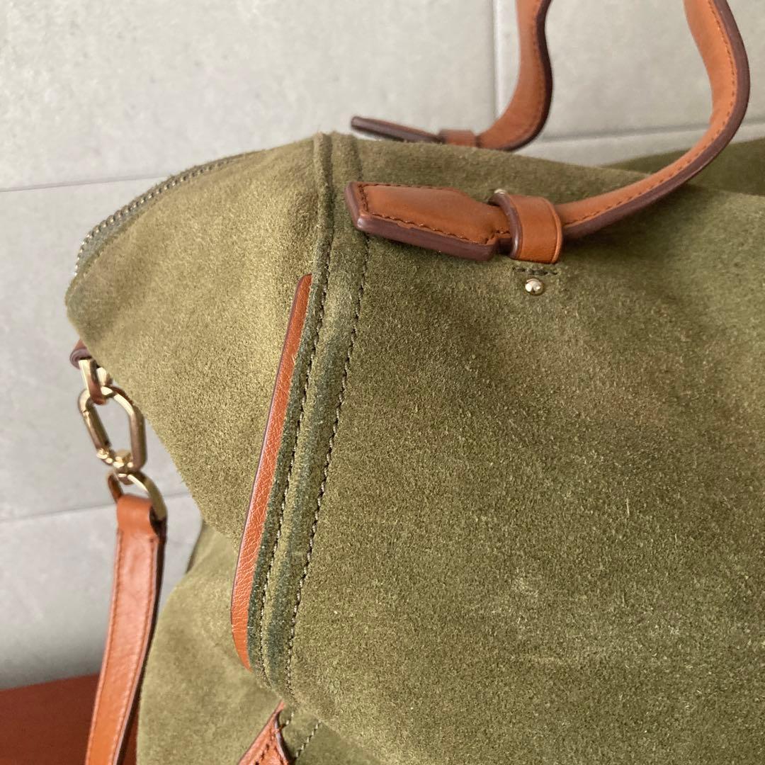 popoさま　COLE HAAN オリーブグリーン スエード ボストンバッグ