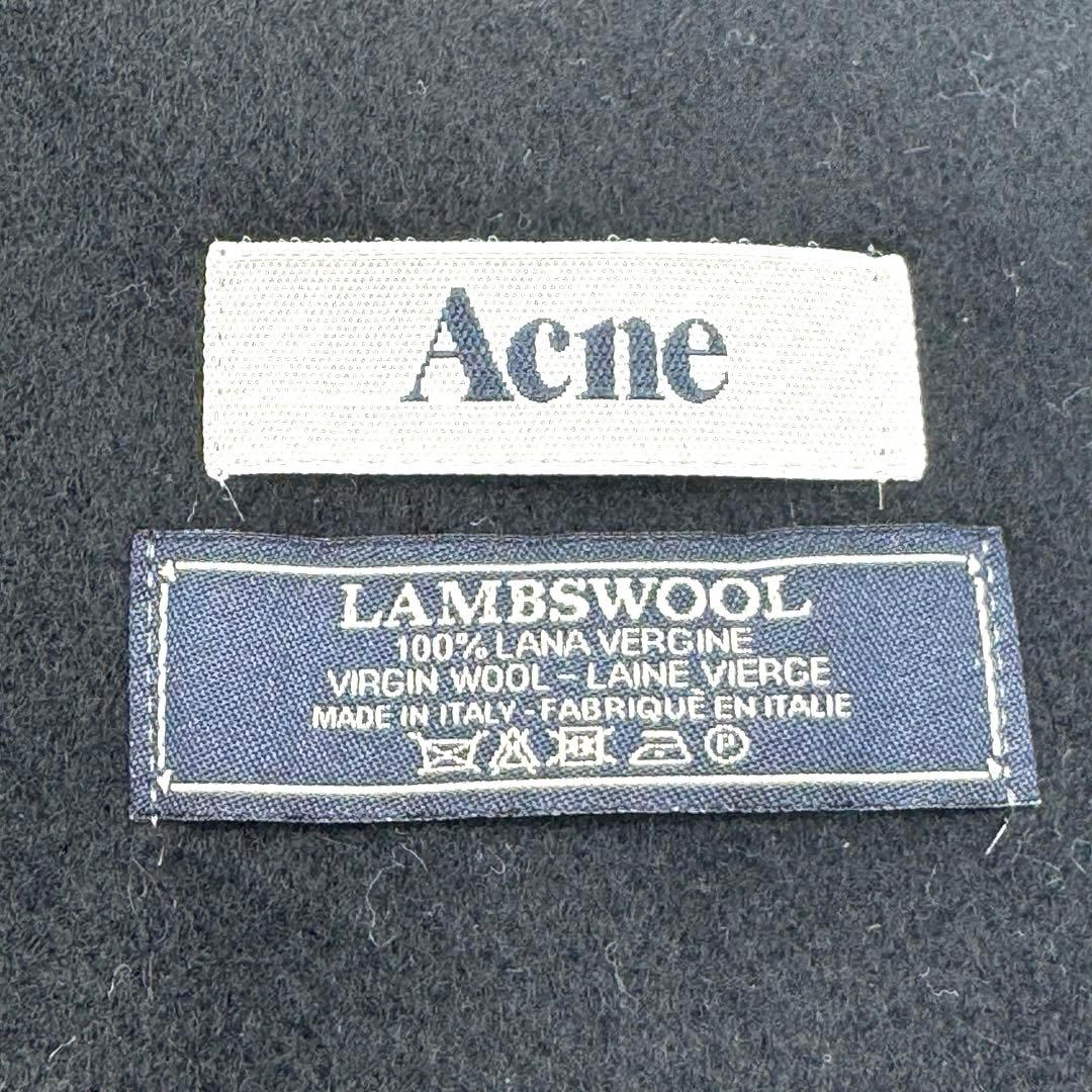 未使用品　Acne ブラック ラムウール 大判マフラー　イタリア製　ユニセックス