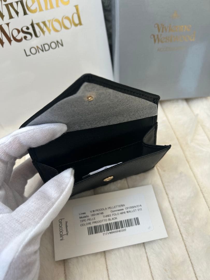 Vivienne Westwood 三つ折り財布 ブラックオーブ 箱・紙袋付き
