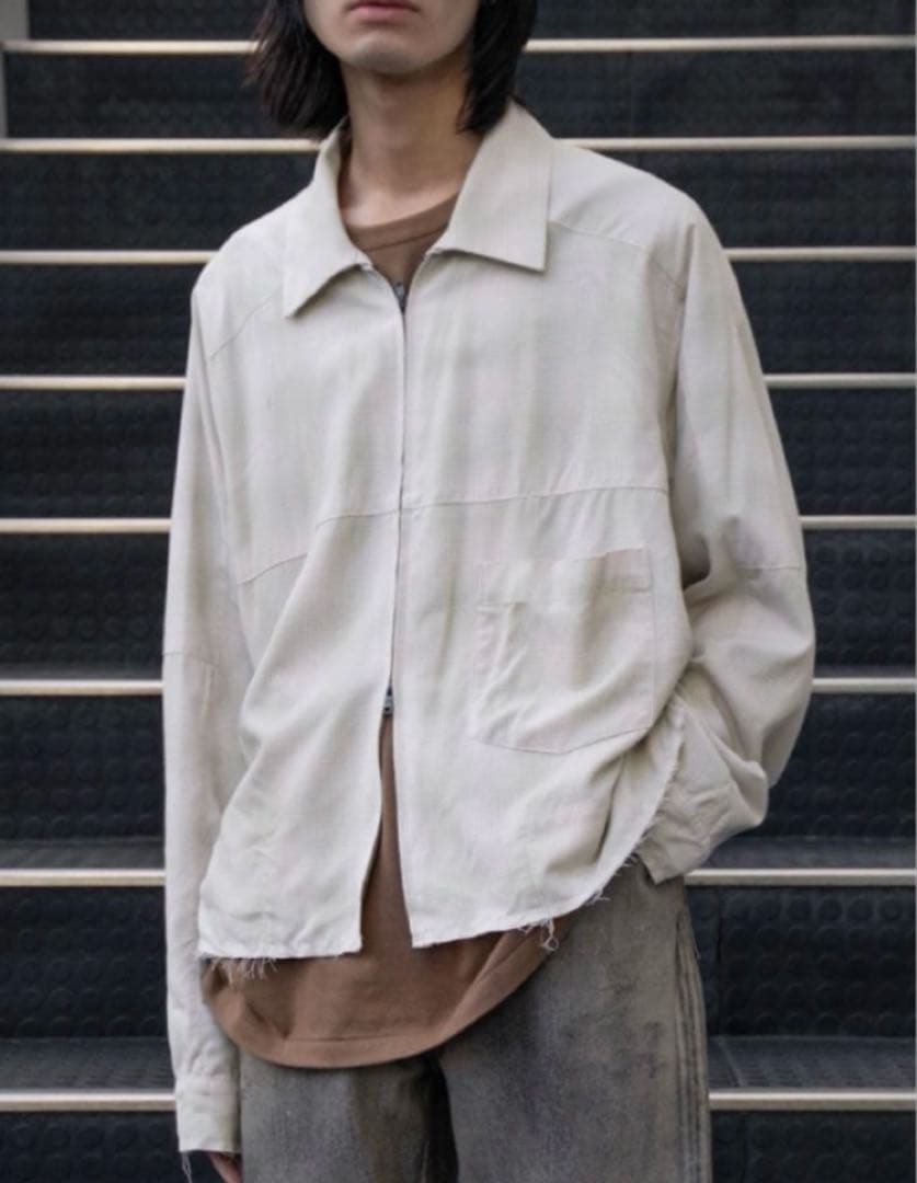 ジャケット・アウター ANCELLM OMBRECHECK SHORT ZIPUP SHIRT