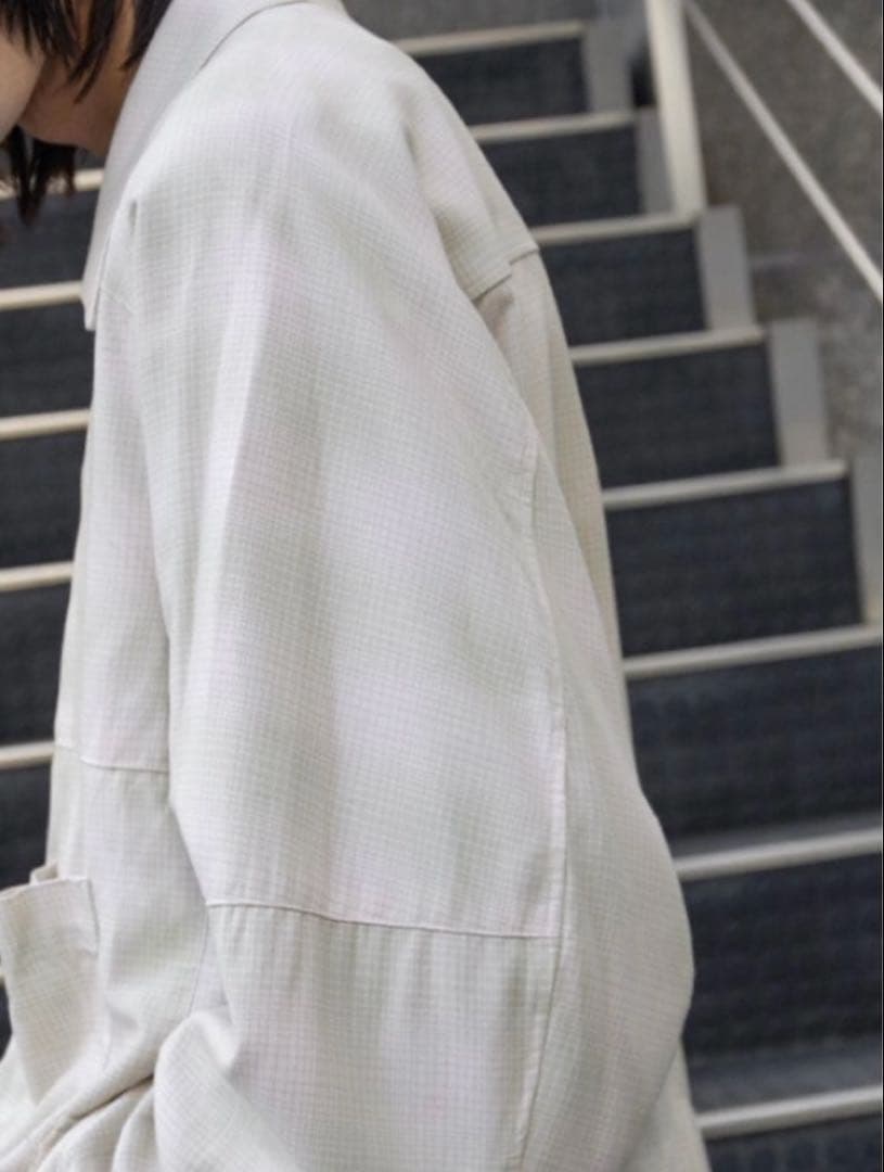 ジャケット・アウター ANCELLM OMBRECHECK SHORT ZIPUP SHIRT