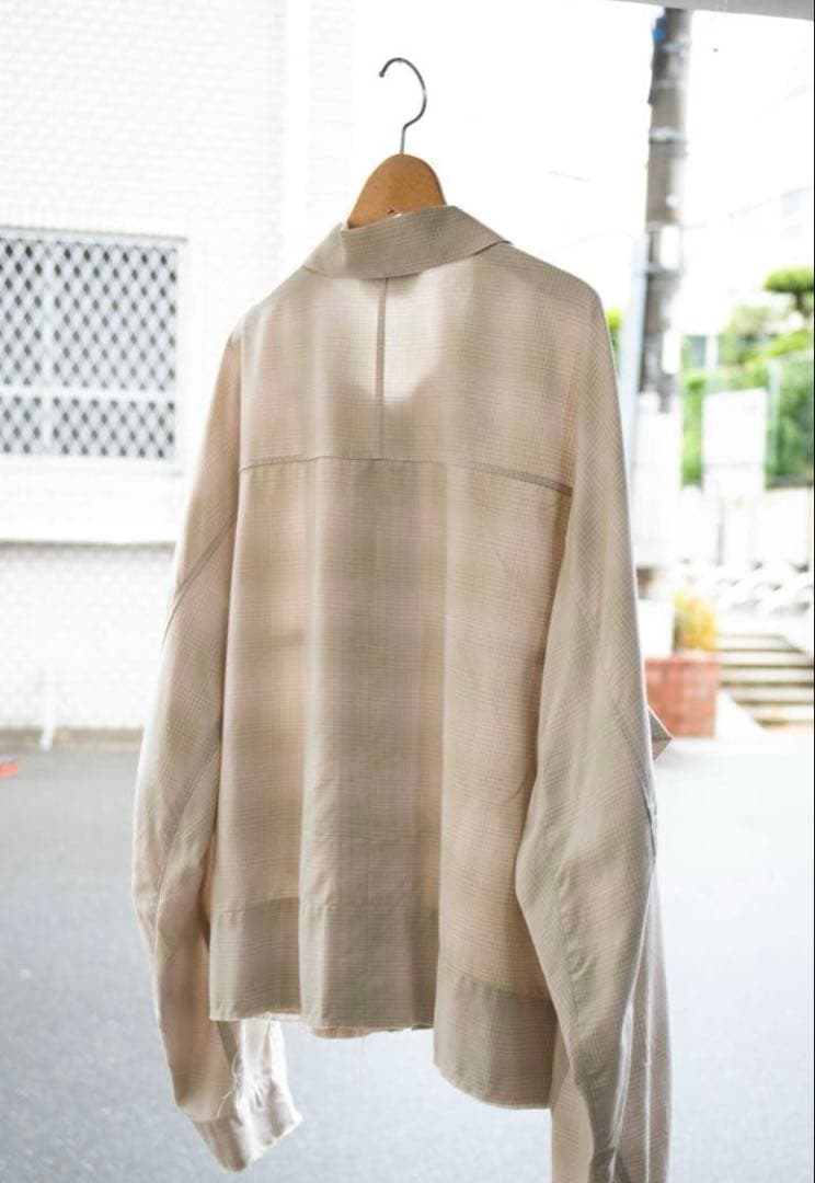 ジャケット・アウター ANCELLM OMBRECHECK SHORT ZIPUP SHIRT
