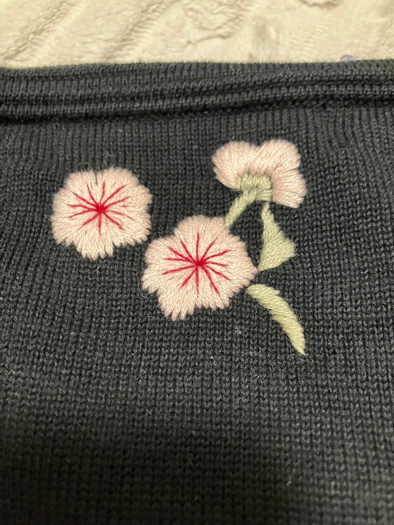 KEITA MARUYAMA サイズ1 黒 半袖ニットトップス　梅　桜