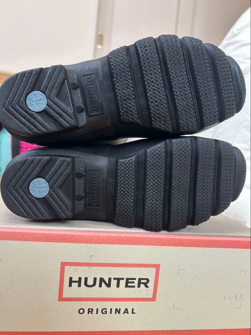 こ*ろ様 美品★HUNTER ブラック ロング　レインブーツ箱付き