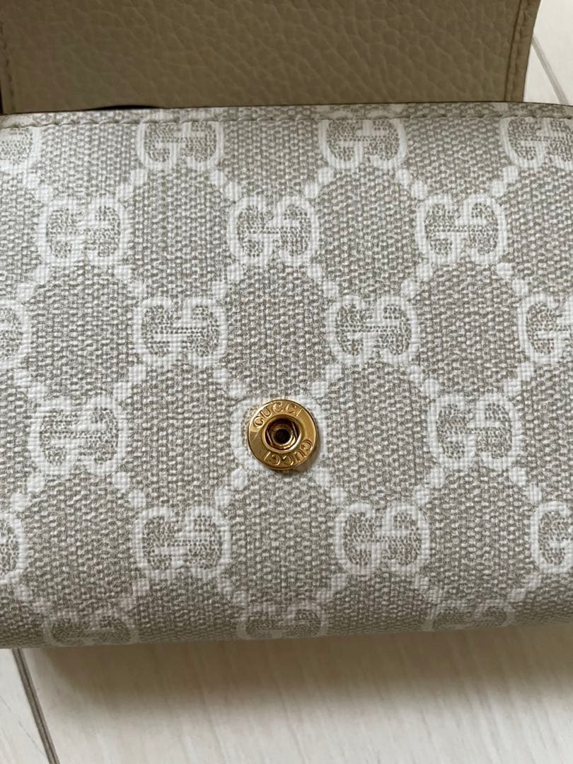 【付属品完備】GUCCI GGマーモント 2つ折り財布 アイボリー