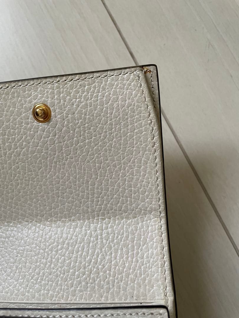 【付属品完備】GUCCI GGマーモント 2つ折り財布 アイボリー