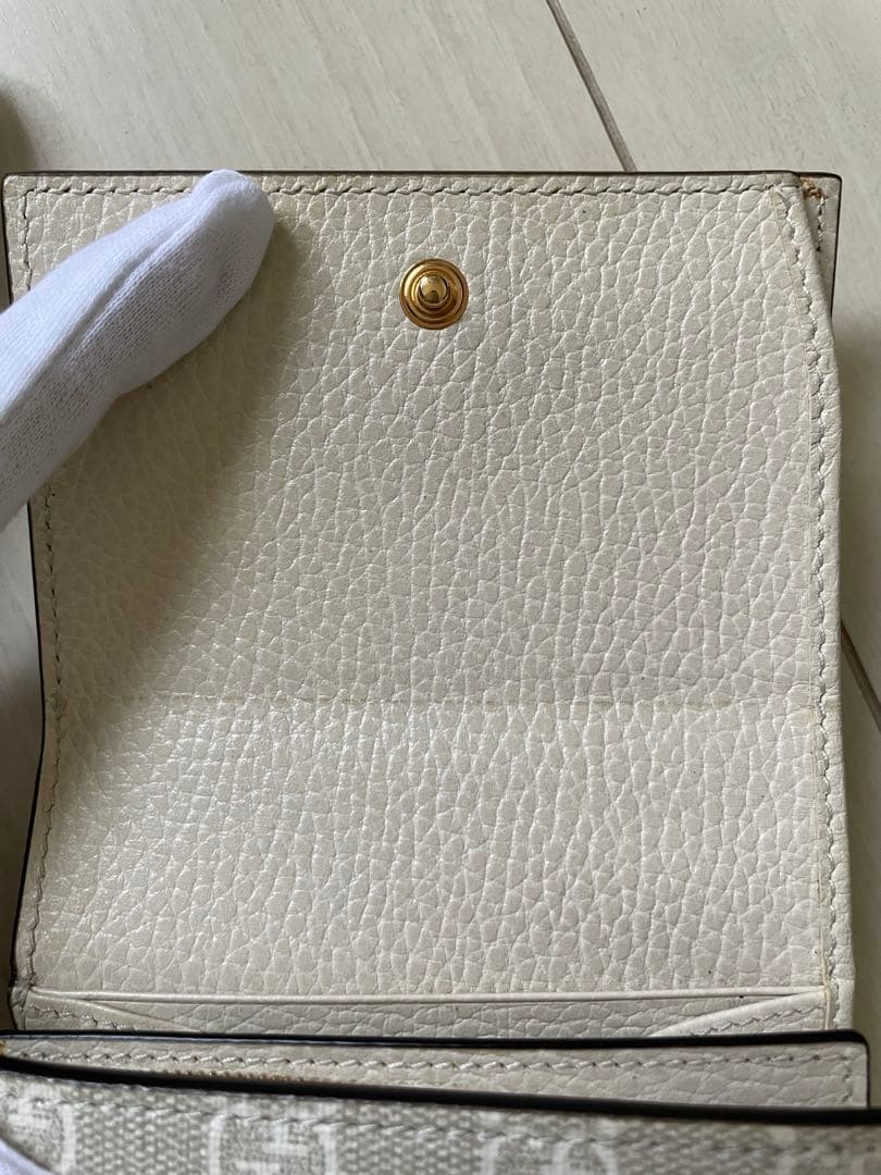 【付属品完備】GUCCI GGマーモント 2つ折り財布 アイボリー