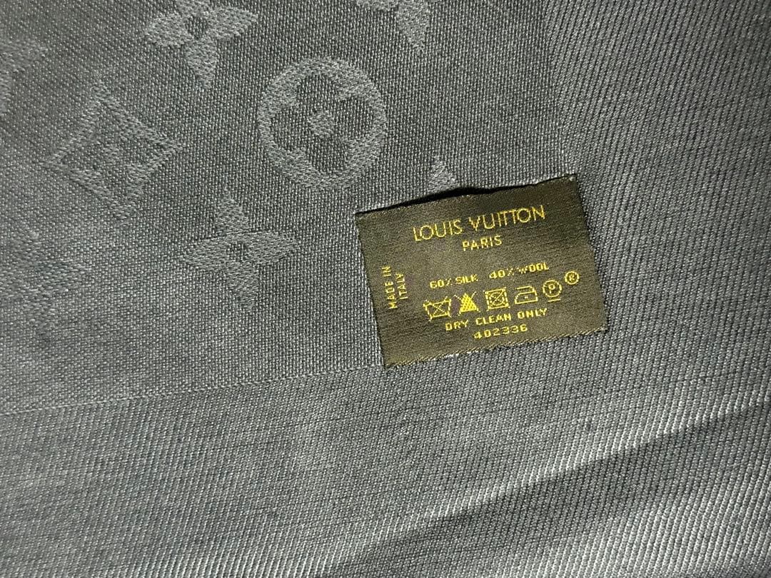 【美品】LOUIS VUITTON◆ショール・モノグラム◆グレー
