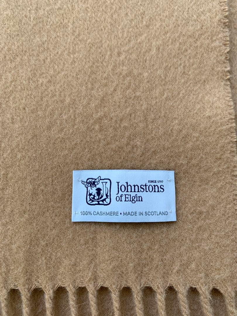 Johnstons of Elgin カシミヤ マフラー キャメル