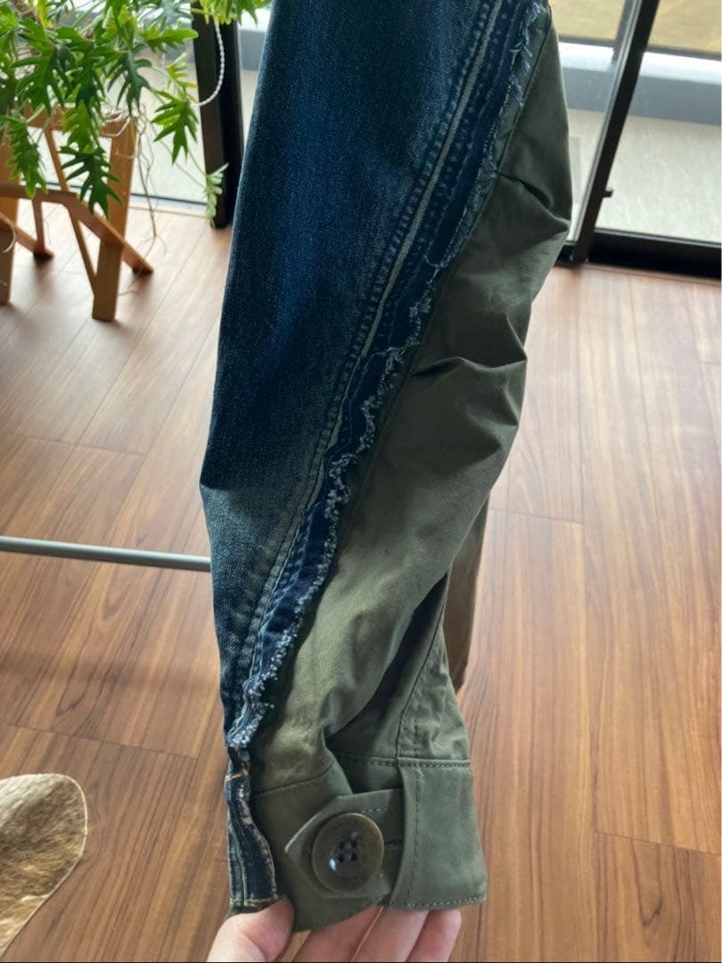 【sacai 大人気／デニム ドッキング モッズコート・サイズ3】