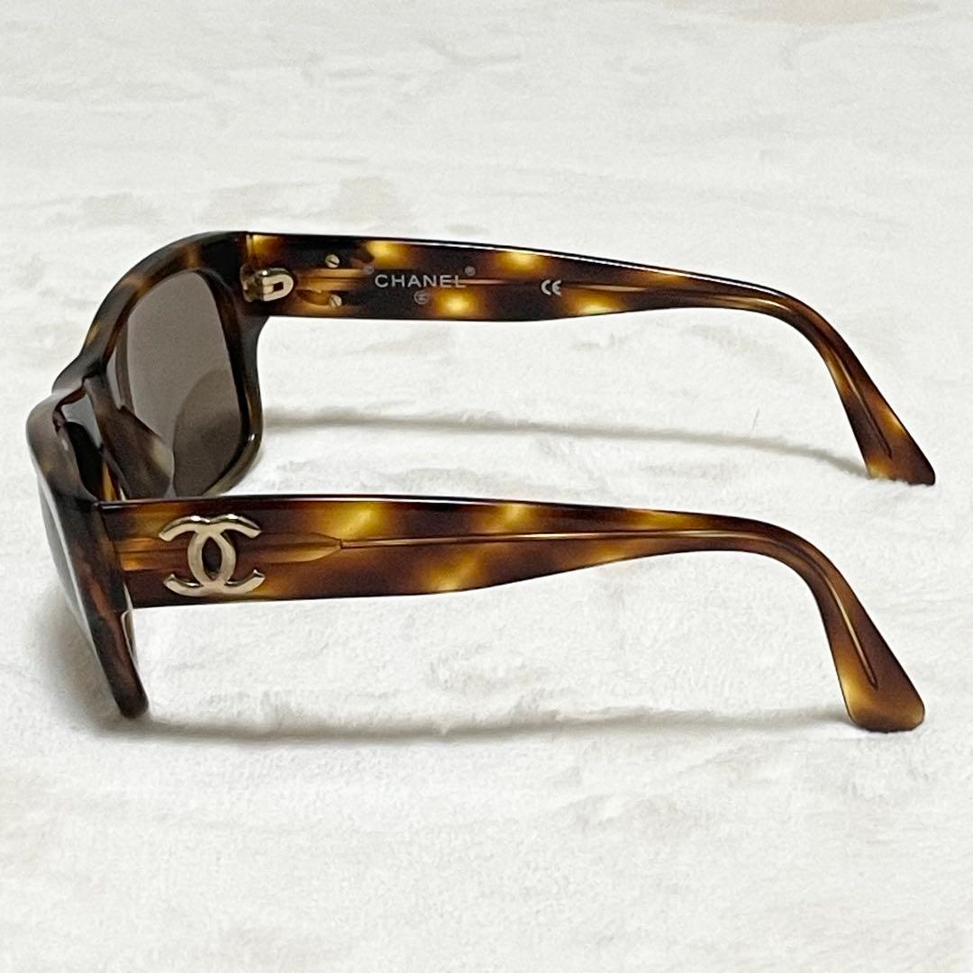 美品 CHANEL シャネル サングラス ココマーク ゴールドロゴ べっ甲調