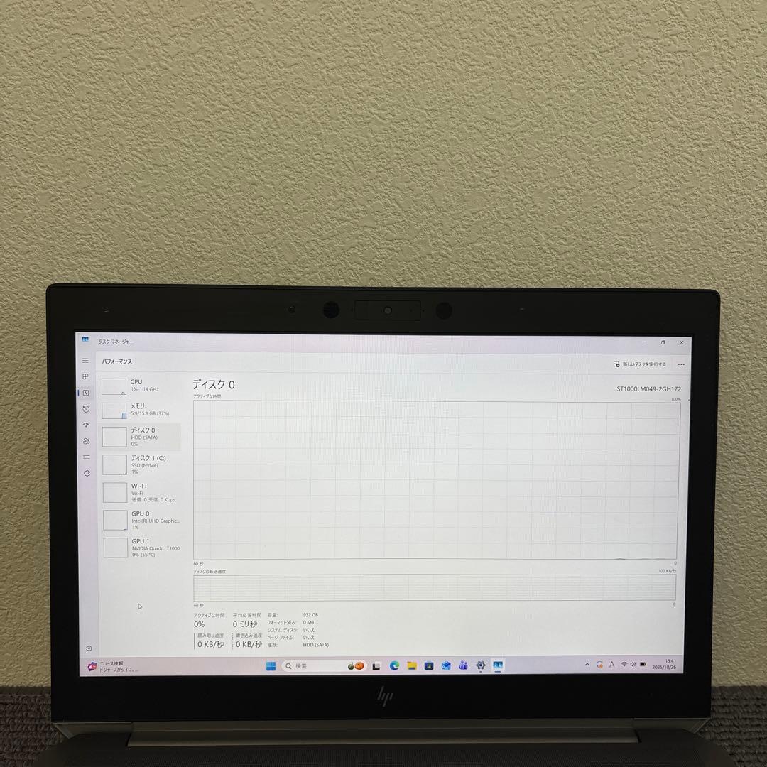 HP ZBook 15 G6 i7-9750H メモリ16GB #M6553