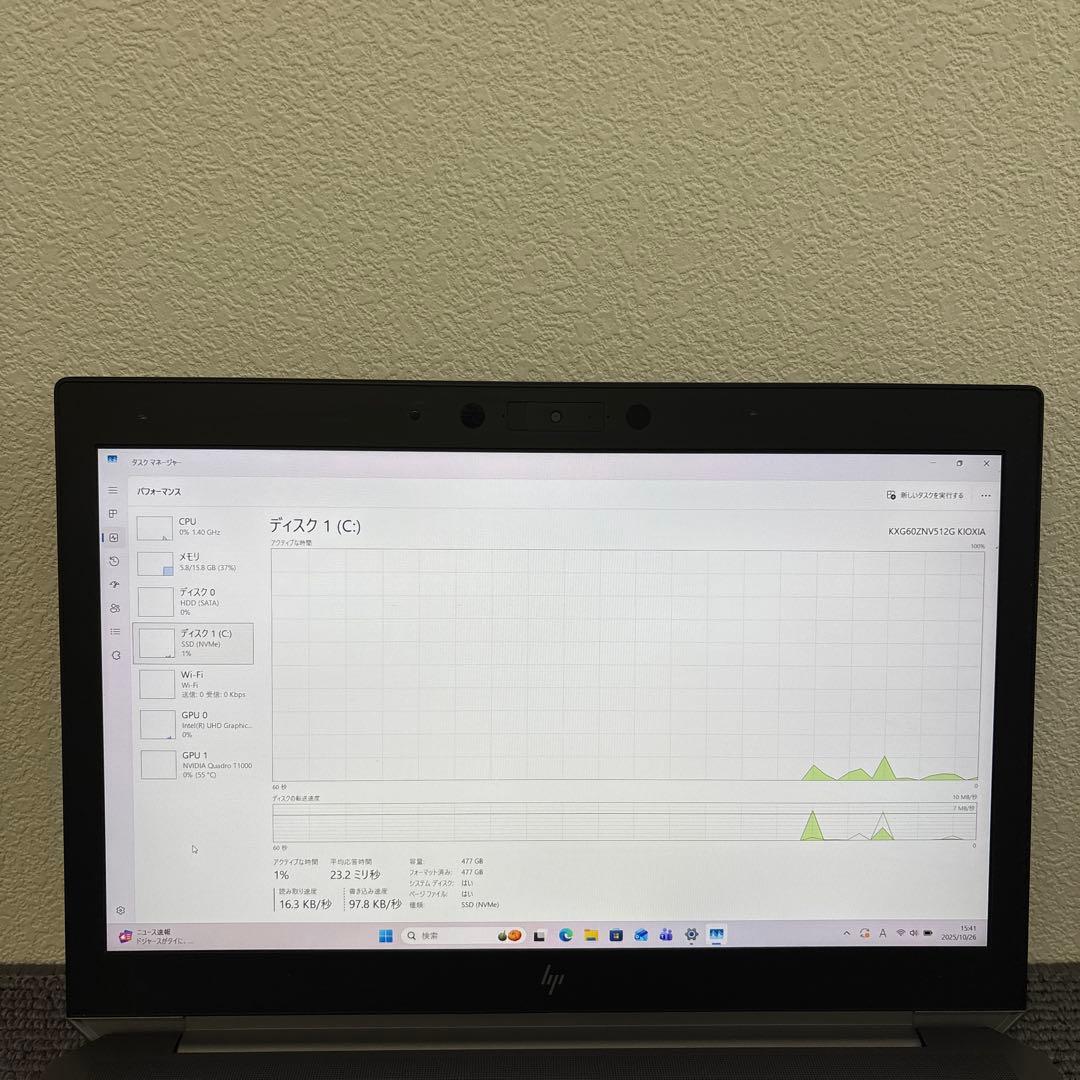 HP ZBook 15 G6 i7-9750H メモリ16GB #M6553