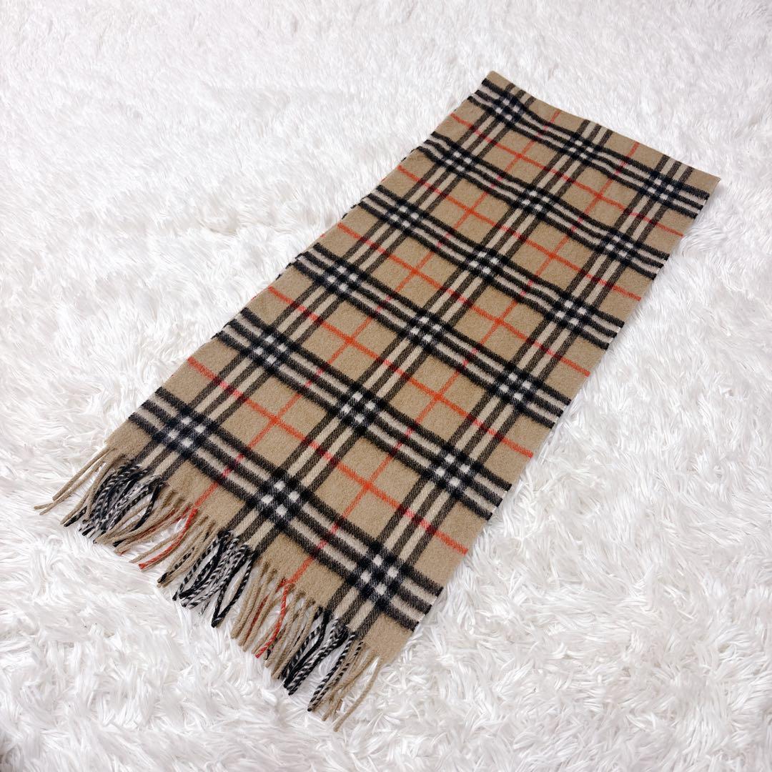 極上 Burberrys バーバリー ロンドン カシミヤ マフラー ノバチェック